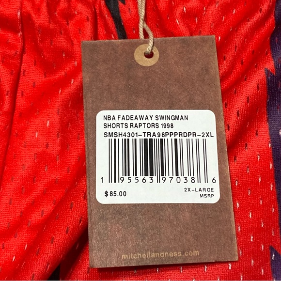 MITCHELL & NESS TORONTO RAPTORS BASKETBALL SHORTS Men’s Small 2XL - Picture 6 of 12